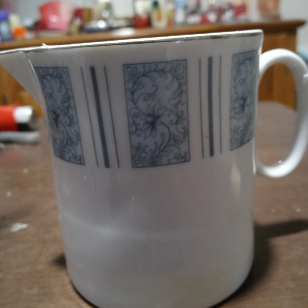 Vintage suger creamer repaired handle